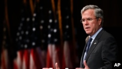 Former Florida Gov. Jeb Bush speaks during a Faith and Family Presidential Forum at Bob Jones University in Greenville, S.C., Feb. 12, 2016.